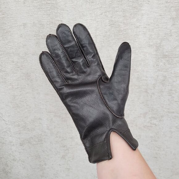 Men's Brown Leather Driving Gloves - Picture 10 of 12